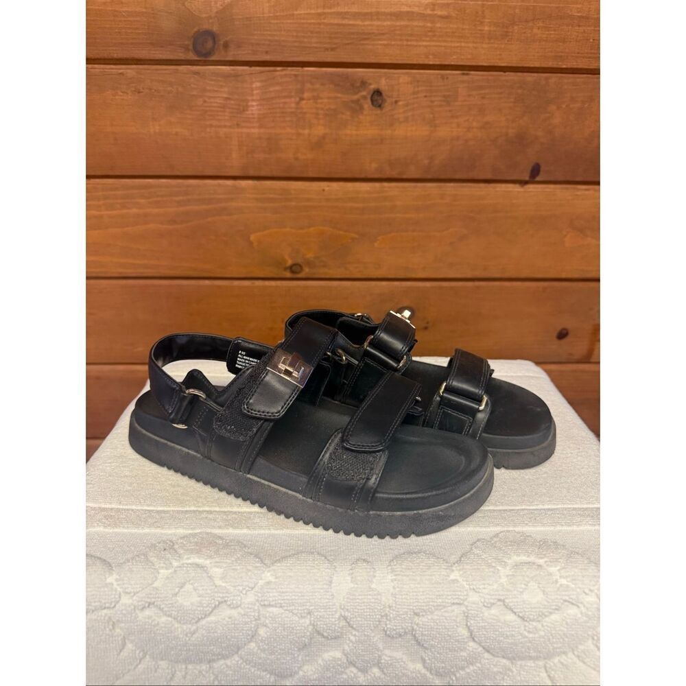A New Day Women's Jonie Ankle Strap Footbed Sandals Black 6.5